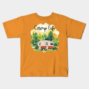 Camp Life, Camper Trailer Kids T-Shirt